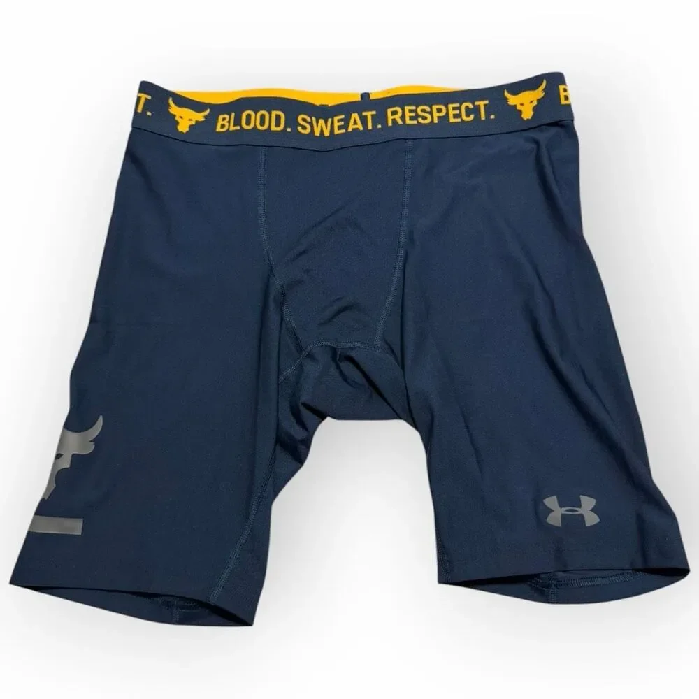 Under Armour x Project Rock HeatGear Compression Shorts Mens size M 1353900-408
